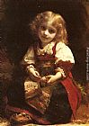 Etienne Adolphe Piot A Little Girl Holding A Bird painting